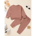 thumbnail image 3 of Suealasg Infant Girls Spring Outfits Clothes 3M 6M 9M 12M 18M 24M Baby Girls Letter Print Long Sleeve Sweatshirt and Elastic Waist Pants Set 2Piece Casual Autumn Clothing for Toddler Girls, 3 of 9