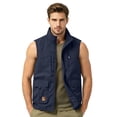 thumbnail image 6 of GrmtClth Vest for Men Stand Collar Lightweight Zip Sleeveless Jacket Multi Pockets Casual Daily Commuting Travel Waistcoat Blue 2XL, 6 of 7