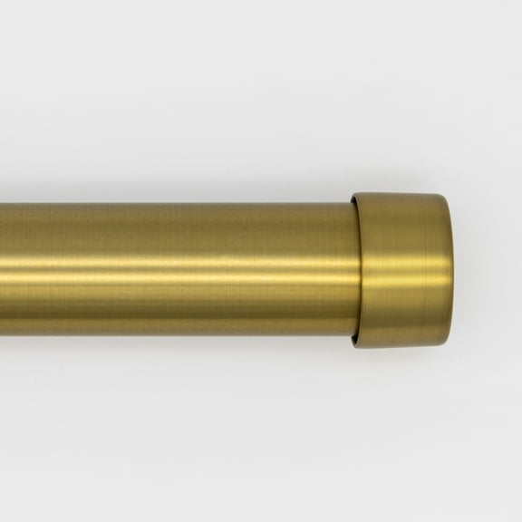 Better Homes & Gardens Plated Brass Cap Adjustable Single Curtain Rod Set, 42-120"