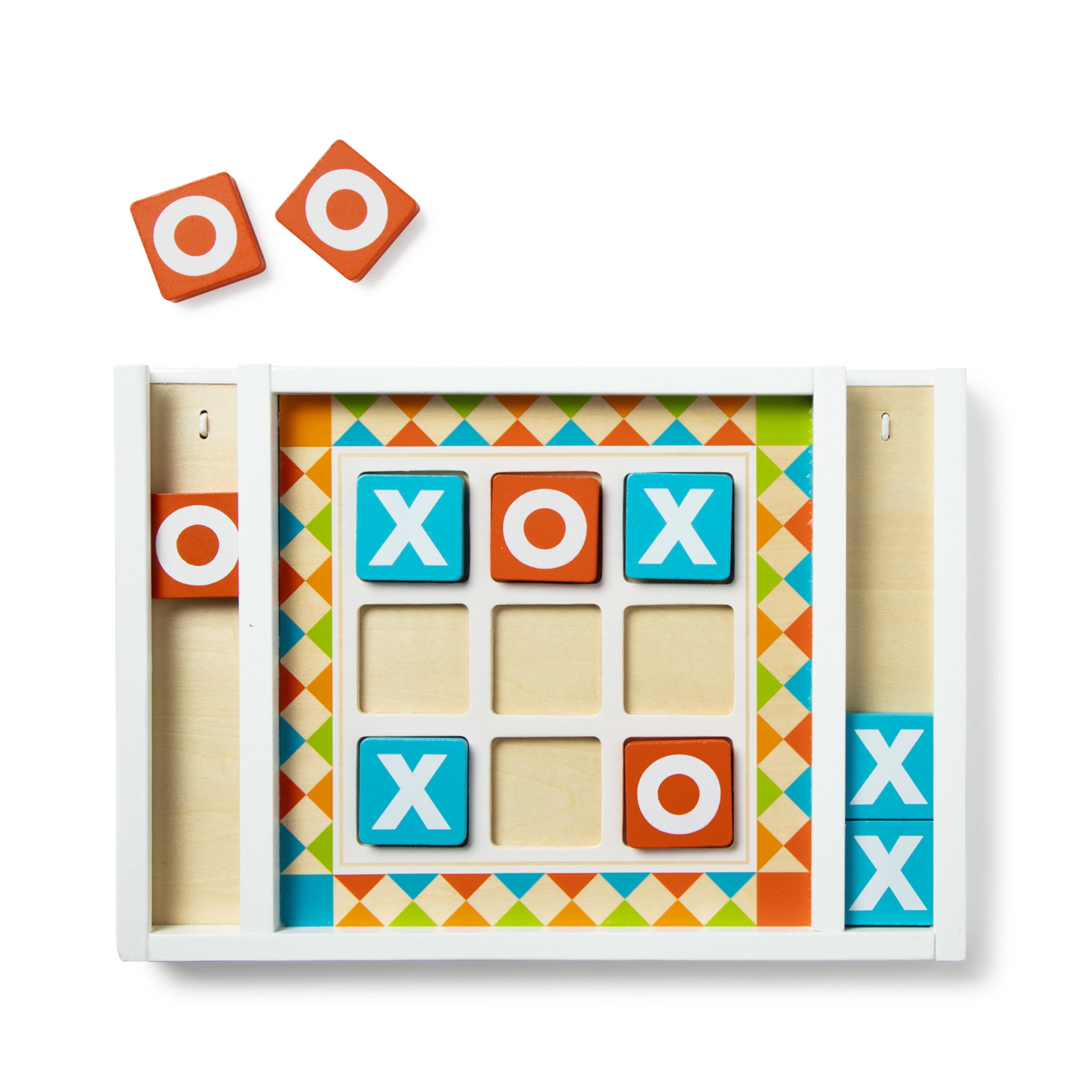 Melissa & Doug Wooden Tic-Tac-Toe Board Game with 10 Self-Storing Wooden  Game Pieces (12.5” W x 8.5” L x 1.25” D)