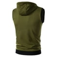 thumbnail image 3 of MSJUHEG Puffer Vest Women Mens Vest Men Women Autumn And Winter Fashion Casual Solid Color Zipper Hooded Sleeveless Cotton Top Vest Features Vests For Women 2023 Army Green M, 3 of 8