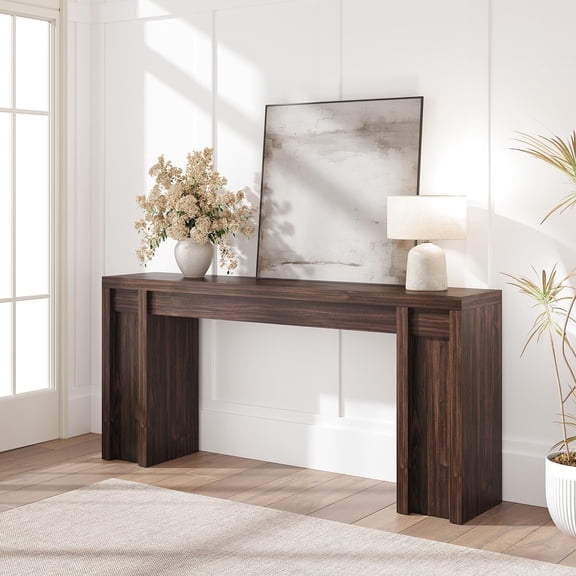 Soonbuy 70" Extra-Long Wood Console Table, Rustic Farmhouse Sofa Table for Behind Couch, Sturdy Versatile Display Entryway Table for Foyer Hallway Living Room