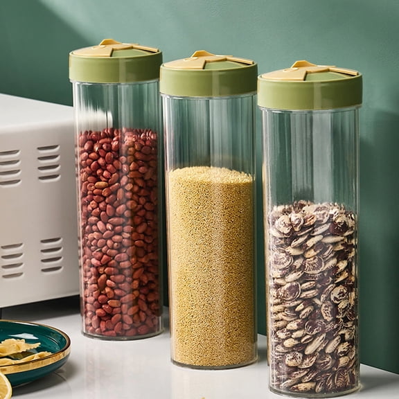 Airtight Pasta Storage Container with Lid | Tall Clear Plastic Spaghetti Jar | 11.22x3.54in Food Organizer for Flour Cereal Coffee Tea Beans Rice | 1pc | Moisture-Proof Pantry Canister