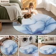 thumbnail image 5 of Round Rug 5Ft Washable Non-Slip, Blue Marble Circle Area Rugs for Living Room Bedroom, Gradual Modern Abstract Art Indoor Floor Mats Carpet Runner for Home Decor Aesthetic, 5 of 8