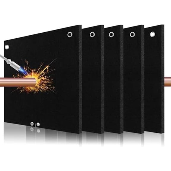HVAC Tools Welding Blanket Fireproof, 1/5in(5mm) Opening Shape Soldering Blanket, 5 Packs Brazing Heat Shield for Torch Flame Protector, Welding Pad for Plumbing, Solder Plumbers HVAC Torch Protector