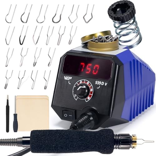 939D-V Wood Burning Kit 250-750℃/482-1382℉Adjustable Wood Burning Tool with Detachable Pen, 20 Wood burner Tips, WoodBurning Pen Holder Suitable for Pyrography, Leather Burning Kit$$