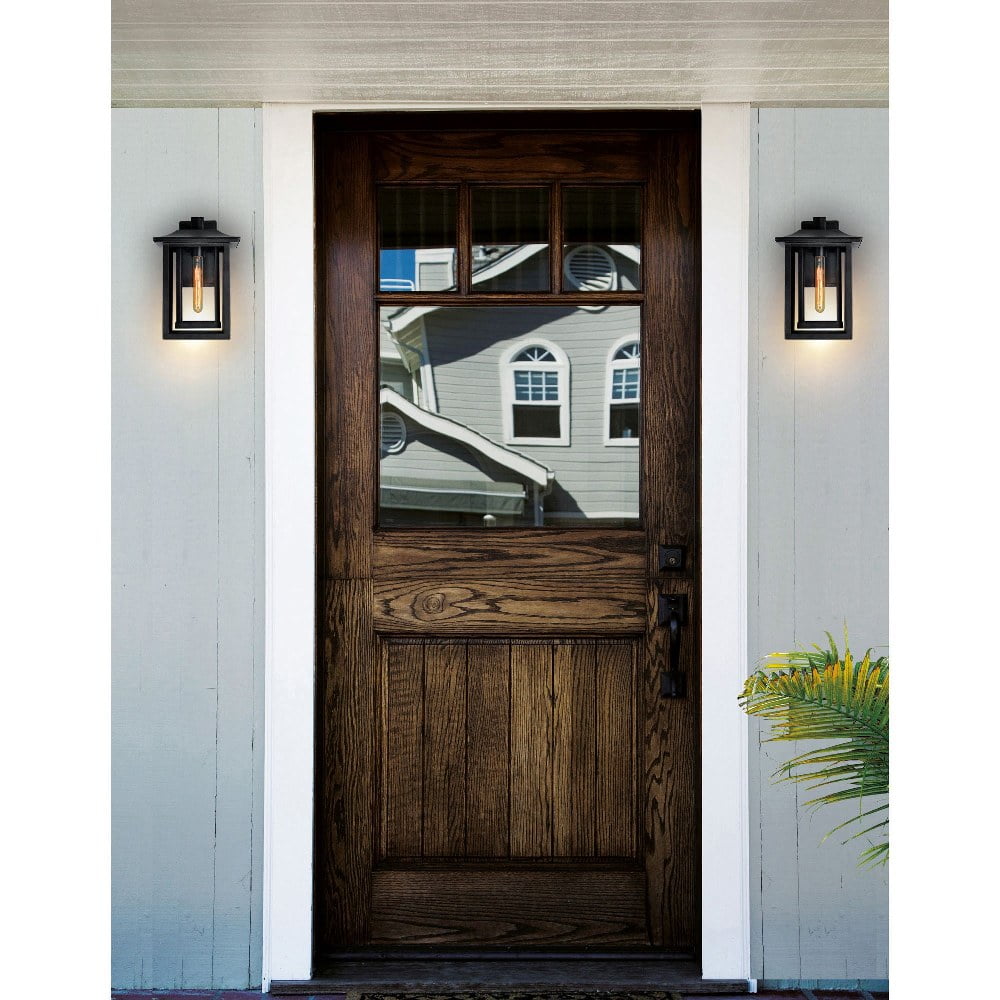 CWI Lighting Winfield 1 Light Farmhouse Metal Outdoor Wall Light in Black
