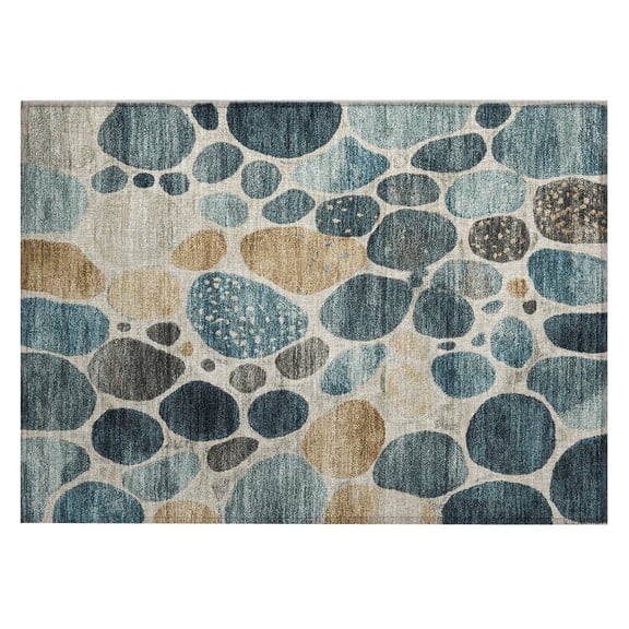Dalyn Rugs Machine Washable Indoor/Outdoor Chantille Teal 1'8" x 2'6" Rug