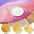 thumbnail image 4 of Rainbow Tie Dye Wave Pattern Round Fitted Tablecloth with Elastic Edge,Dining Table Cover Waterproof,Outdoor Round Tablecloth for Camping,Dining,Indoor and Outdoor, 4 of 7