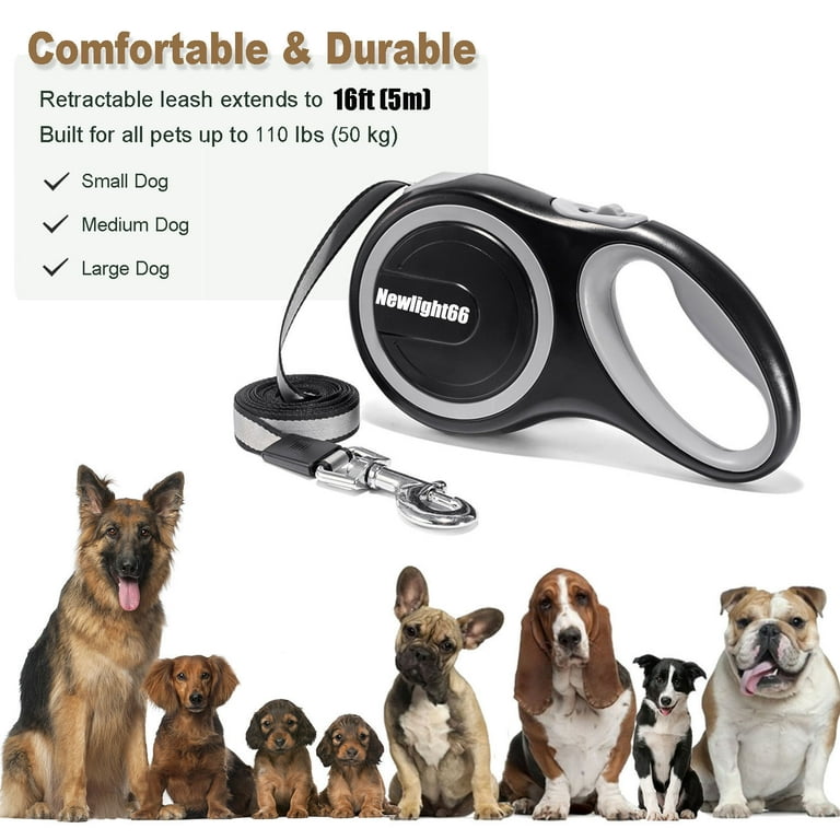 50 feet retractable dog leash Large Retractable Dog Leash Set with Foldable Water Bowl, Poop Bags, and Reflective Strap main image 1