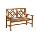 thumbnail image 4 of LuxenHome Carmel Solid Wood Outdoor Loveseat Park Bench, 4 of 6