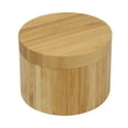 Elegant Bamboo Salt Cellar, 6oz Bowl with Swivel Lid for Sea Salt
