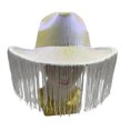 thumbnail image 3 of Fgnfyis Sparkly Cowboy Hat for Party Prom Halloween Western Fringe Glitter Pearl Shine Celebrations Cowboy Hats for Women White, 3 of 5