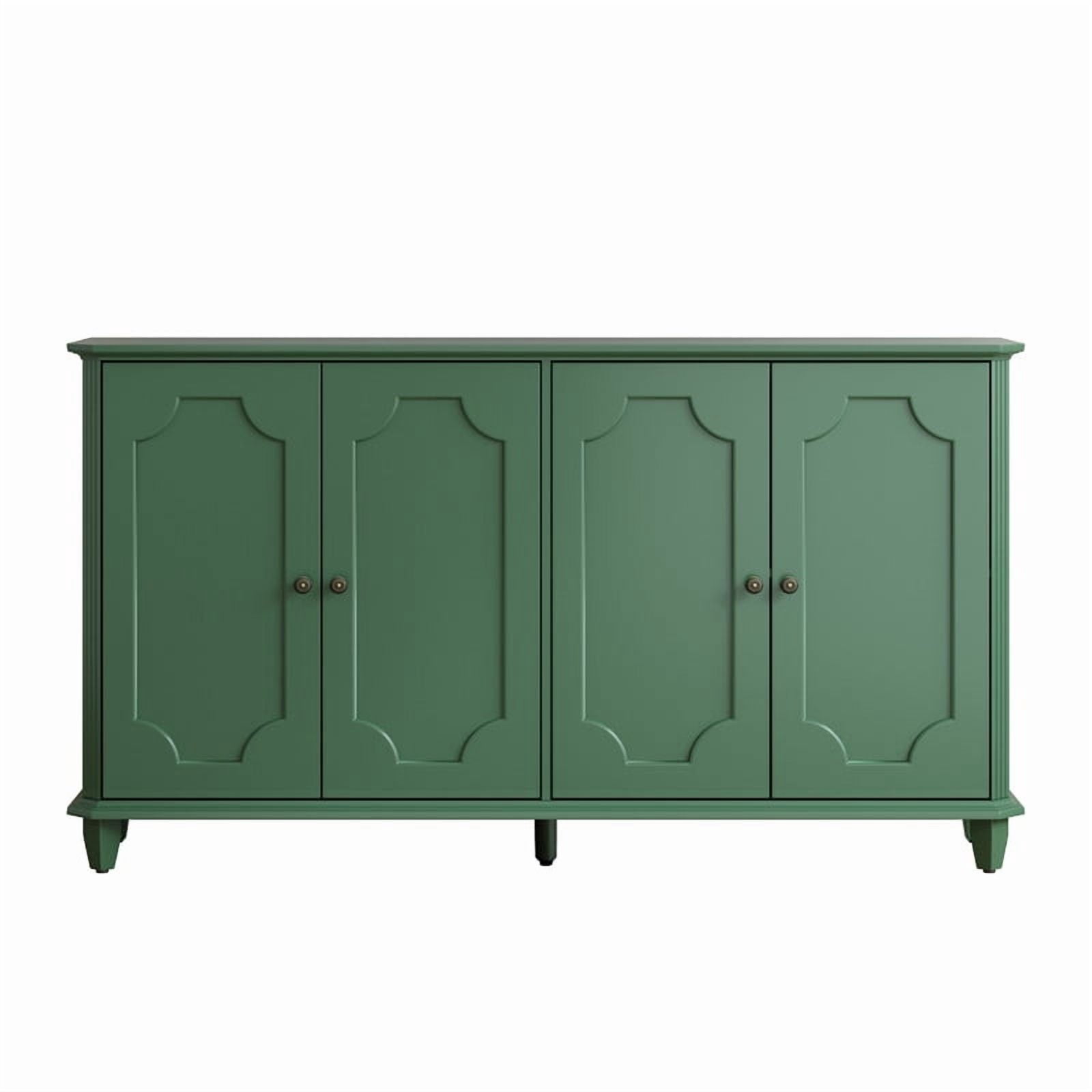 Vintage Farmhouse Buffet Sideboard Cabinet, 4 Embossed-Door Storage Cupboard, Versatile Cabinet with Adjustable Shelf