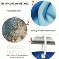 thumbnail image 5 of Hadint 4Pcs Gold Marble Gilt Texture Letter Butterfly Print Pattern Bathroom Shower Curtains Set, 12Pcs Hooks, 71inx71in, 5 of 12