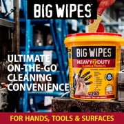 Big Wipes Heavy Duty Hand Cleaning Wipes, Textured Cloths for Removing Grease and Grime, 240 Count Bucket