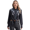 thumbnail image 2 of Sywiyi Chemises Western Cowgirl pour Femmes à Boutons Manches Longues Col Rétro Blouse Décontractée Type C S, 2 of 7