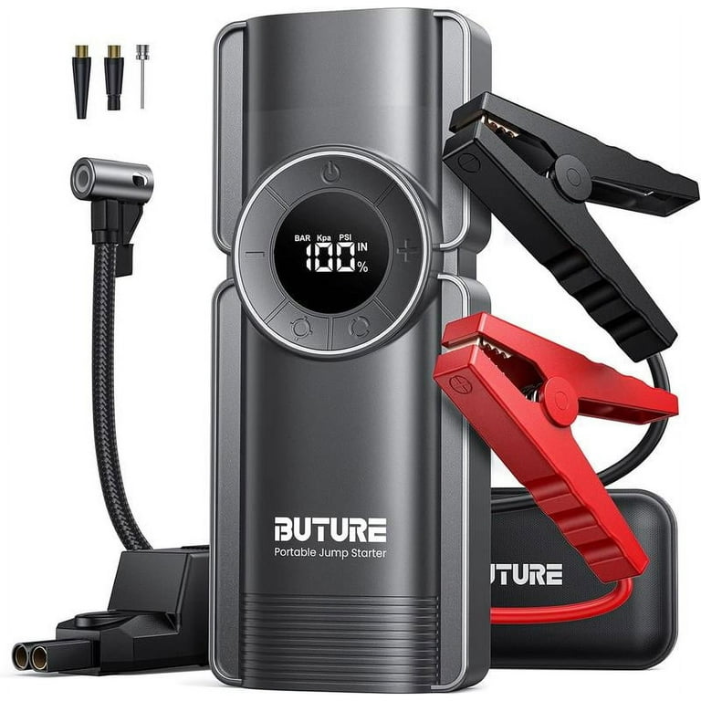 アクセサリー BUTURE Jump Starter with Air Compressor Buture 【5 in 1】Portable Car Jump Starter with Air