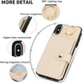 thumbnail image 3 of Allytechgroup iPhone XS Max Wallet Case, Ring Holder Stand Cards Slots Shockproof Retro Flip Back Cover Phone Case for Apple iPhone XS Max, White, 3 of 8