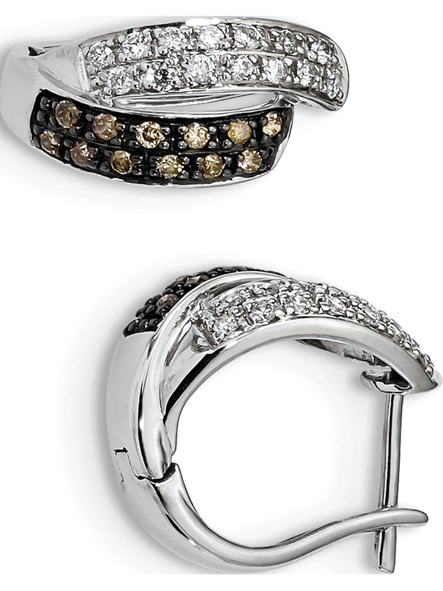 Jewelry by Sweet Pea - 925 Sterling Silver Champagne Diamond Leverback