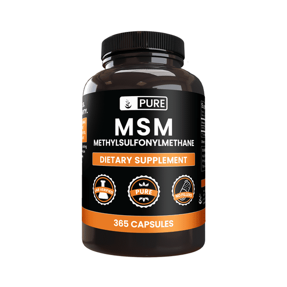 PURE ORIGINAL INGREDIENTS MSM 365 Capsules No Magnesium Or Rice Fillers, Always Pure, Lab Verified