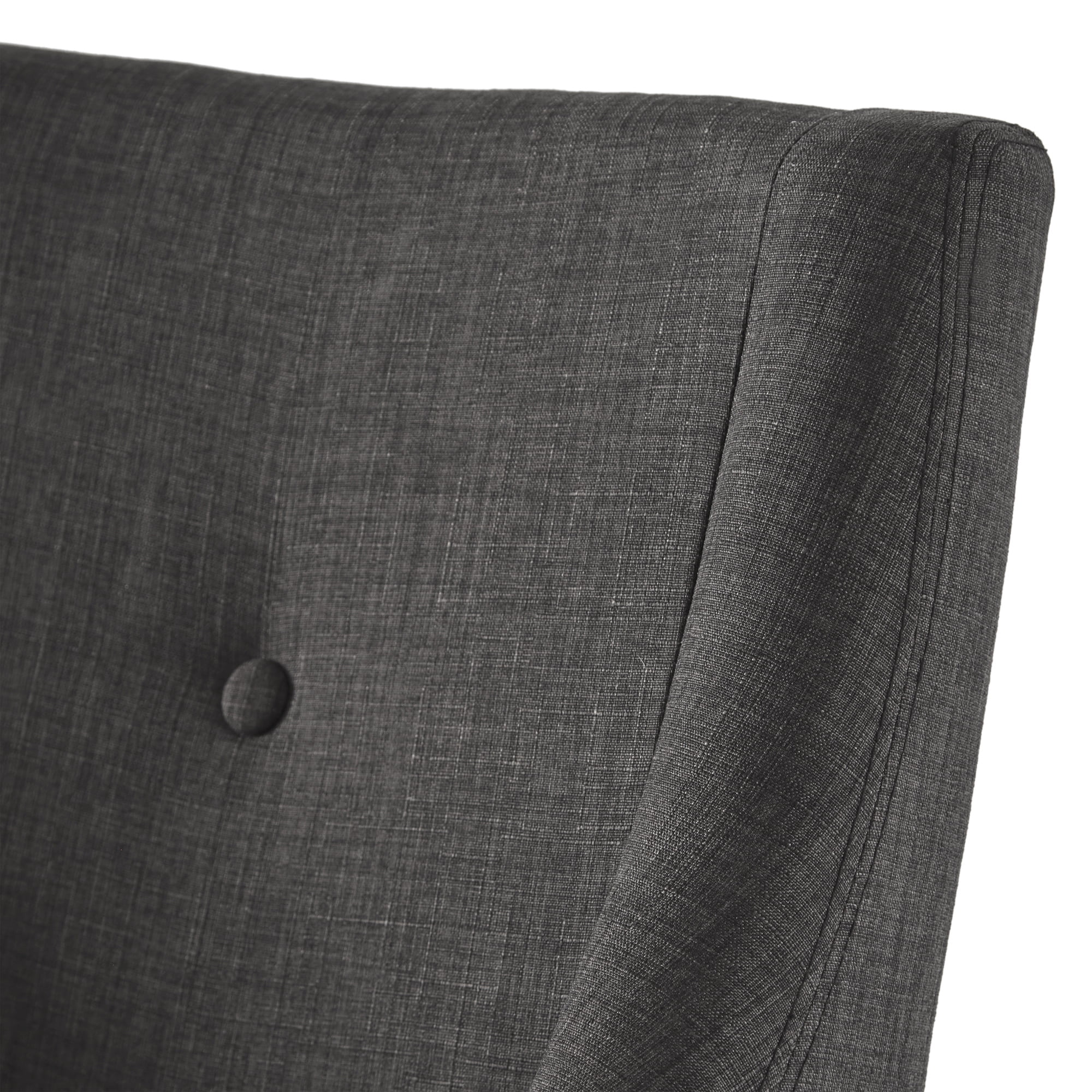Weston Home Kirk Button Tufted Slope Arm Linen Dining Chair, Set of 2, Dark Gray