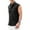 Black, variant on KIHOUT Men's Summer Cotton Linen Solid Shirts Casual Sleeveless Sports Workout Daily Tops Clearance Blouses
