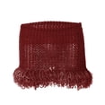 thumbnail image 4 of Unir Women All-Over Hollow Crochet Knit Fringe Mini Skirt Low Rise Elastic Waist Bodycon Beach Club Summer Bottom 1PC S-XL Plus Size Friendly, 4 of 4