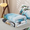 thumbnail image 4 of Erosebridal Marine Sea Turtle Zipper Queen Comforter Set with Fitted Sheet and 2 Pillowcases, Coastal Wildlife Zipper Bedding Set, Gray Reversible, 4 of 6