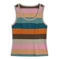 thumbnail image 3 of Women's Ribbed Tank Top Summer Sleeveless Fitted Wide Neck Basic Casual Shirt, 3 of 4
