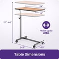 thumbnail image 5 of KEKOY Overbed Table, Adjustable Overbed Bedside Table with Wheels, Tilt Table for Medical Home Care and Hospital Use,Smooth Rolling, Stable Support Design, 5 of 10