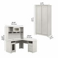 thumbnail image 4 of Cabot L Desk with Hutch and Tall Cabinet in Linen White Oak - Engineered Wood, 4 of 7
