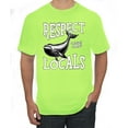 thumbnail image 2 of Wild Bobby Respect The Locals Save Our Oceans Whale Animal Lover Men Graphic Tee, Safety Green, 4X-Large, 2 of 6