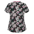 thumbnail image 2 of Kayannuo Print Nursing Uniforms Scrub for Women Women Fashion Flower Print Short Sleeve Neck Tops Working Uniform Blouse Shirt, 2 of 3