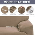 thumbnail image 5 of PiccoCasa Velvet Plush Stretch Sofa Slipcover with Cushion Cover, Camel Color X-Large, 5 of 6