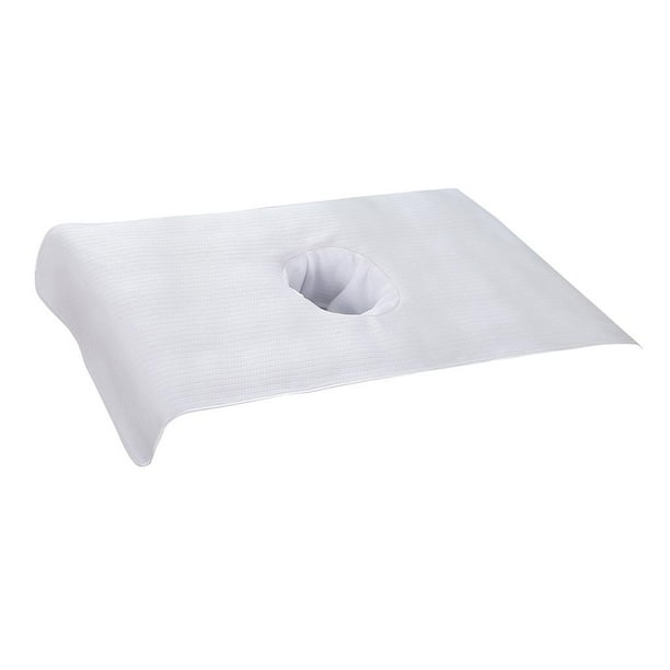 Toalla de masaje de belleza, funda para camilla de spa, cama, sofá de salón, sábana con agujero Blanco