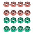 thumbnail image 1 of Tuercas de tornillo de eje Kingpin de acero al carbono de 2 colores, 16 piezas, universales para monopatín, Longboard, camiones, accesorios de repuest Baoblaze Tuercas del eje del monopatín, 1 of 8