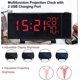 thumbnail image 3 of Projection Alarm Clock with Dual Alarms, Ceiling Radio Projection Alarm Clock 180 Big Digit Digital Clock, 3 Color Switch, Dual Alarm, Dual USB Port, 3 of 5