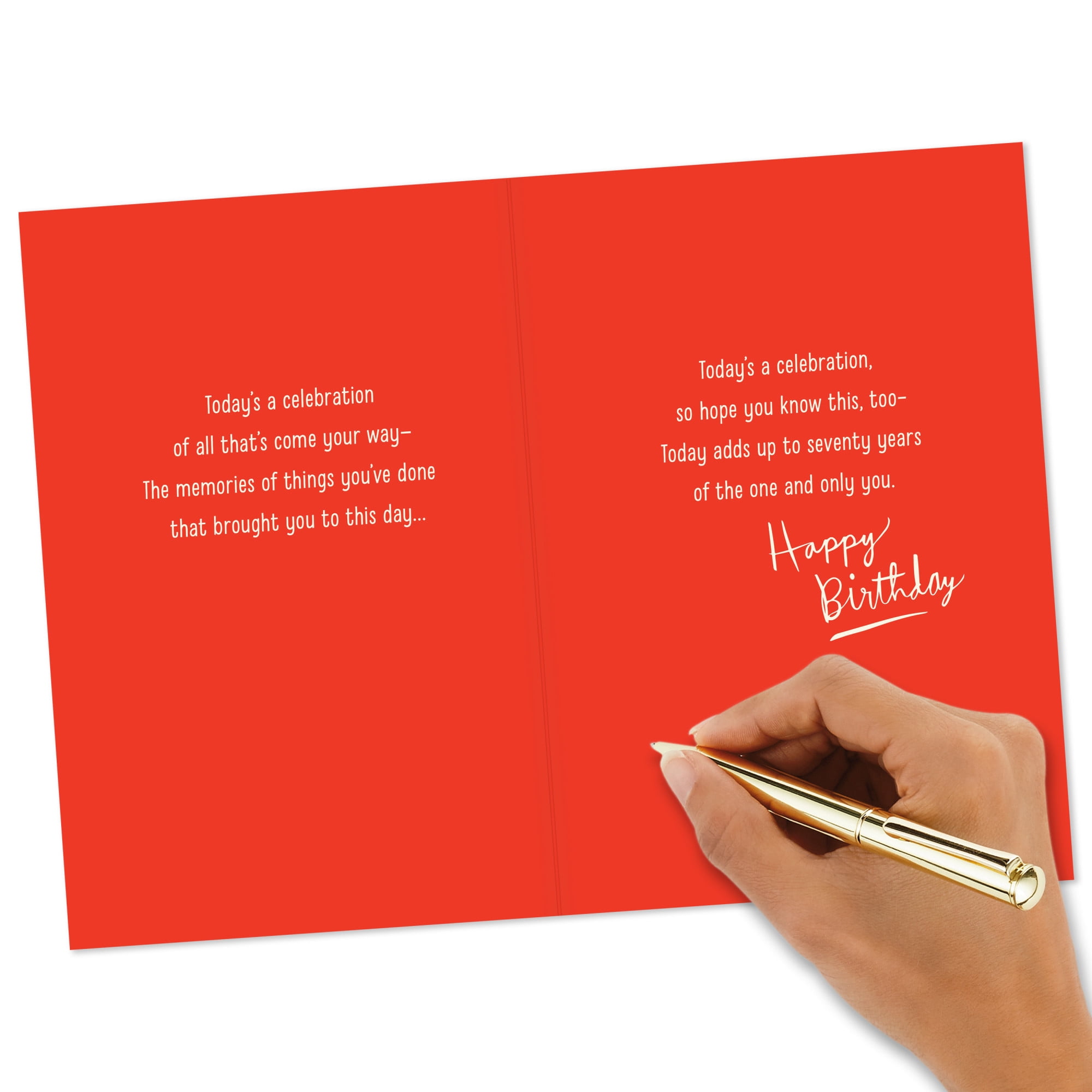 Hallmark 70th Birthday Card (Today Adds Up to One and Only You)