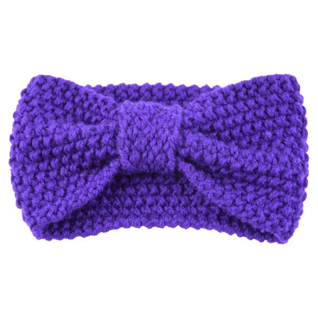 Minnieouse Diademas de ganchillo Diadema calentadora de oídos ajustable para mujer Púrpura Type3 NO3