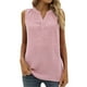 thumbnail image 1 of Gibobby Tops de chifón para mujer, sin mangas, con lunares, con botones y cuello en V, blusa suelta, camisas de Color sólido(Rosa,CH), 1 of 4