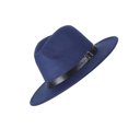 thumbnail image 2 of Qarigey Sombrero de ala ancha de fieltro, gorro Vintage para mujer, gorro cálido de invierno, accesorios de ropa de viaje para fiestas Sombreros azul, 2 of 8