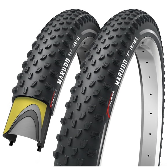 Fincci 29x2.10 Bike Tires (52-622) Foldable Reflective Wall for MTB, Gravel, and Hybrid Bicycles, 2-Pack