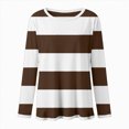 thumbnail image 4 of UAYOTSE Girls Kids Striped Long Sleeve Top Crew Neck Classic Print School Everyday Casual Outfit Fall,Sizes 9-10 Years, 4 of 7