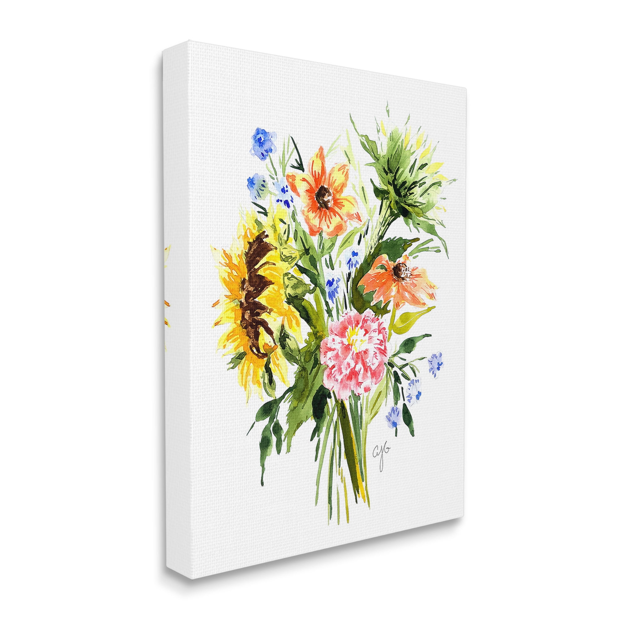 Stupell Industries Country Bunches Bouquet Botanical & Floral Painting Gallery Wrapped Canvas Art Print Wall Art, 24 x 30