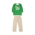 thumbnail image 3 of ITFABS Christmas Family Pajamas Set, Letter Print Tops+Lattice Pants/Romper, 3 of 9