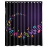 GreenDecor Music Art Musical Notes Waterproof Shower Curtain Set with Hooks Bathroom Accessories Size 60x72 inches