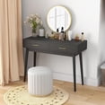 thumbnail image 4 of LAZZO 40” Small Writing Desk with Drawers, Modern Vanity Desk for Home Office and Small Spaces, Black, 4 of 7