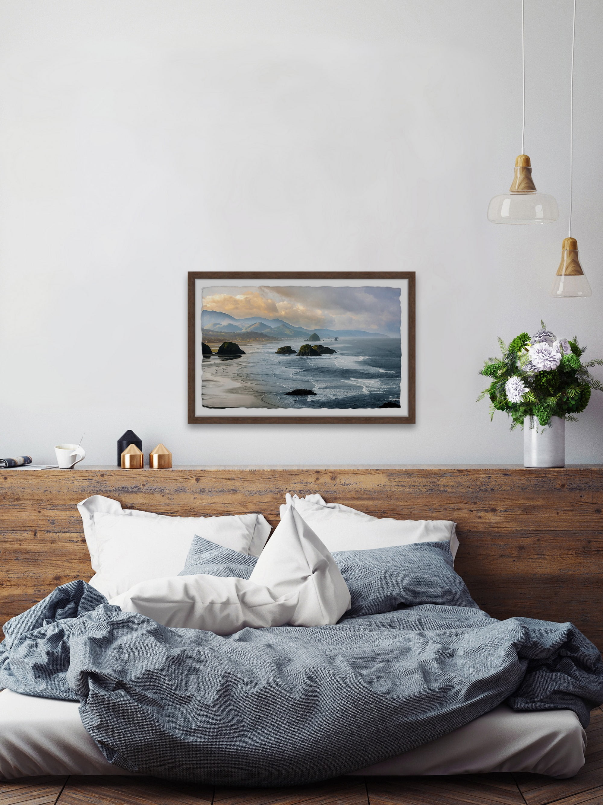 Marmont Hill Haystack Rock Formations Framed Wall Art, 8" x 12"