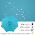 thumbnail image 5 of Patio Umbrella, 11' Outdoor Table Market Large Umbrella with 8 Steel Ribs and Crank, Water/Sand Self-Filled Umbrella Base Included, Turquoise, 5 of 8